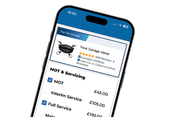 Phone showing booking tool