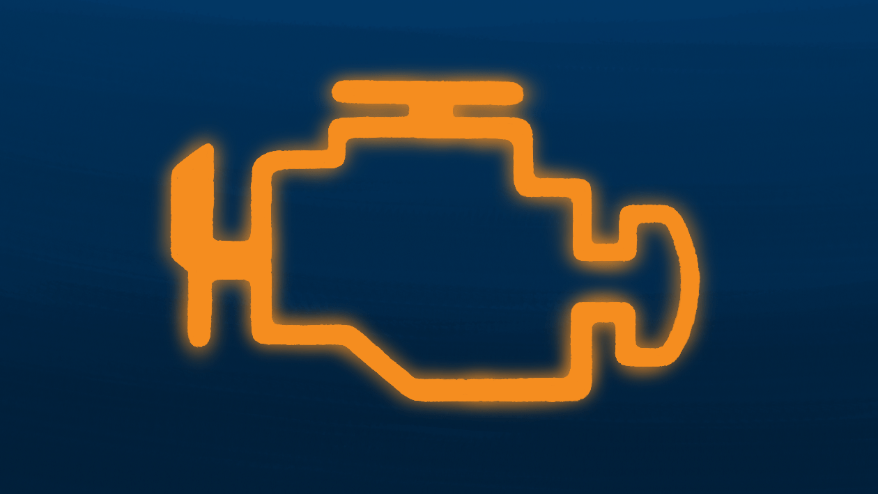 An amber engine management light.