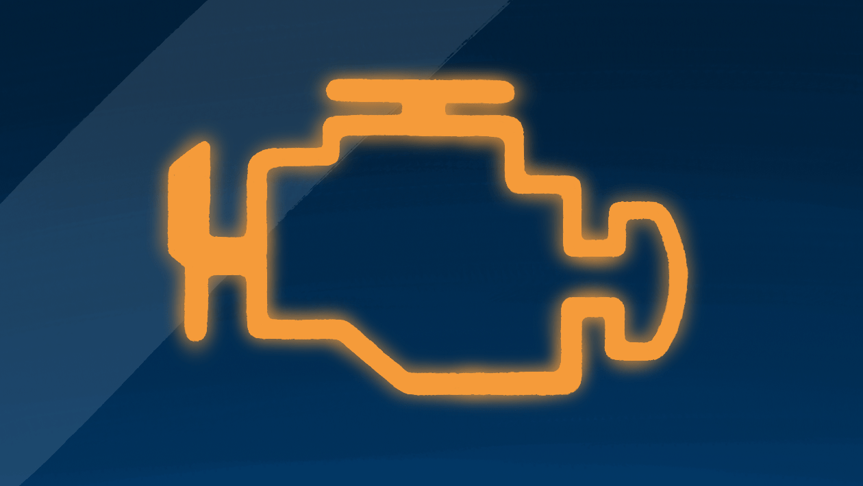 Engine management light in a car.
